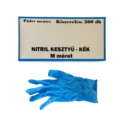 Nitril kesztyű, M méret, kék