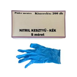 Nitril kesztyű, S méret, kék