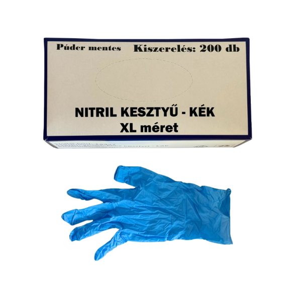 Nitril kesztyű, XL méret, kék