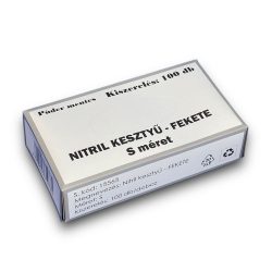 Nitril kesztyű S méret, FEKETE 