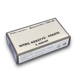 Nitril kesztyű L méret, FEKETE  