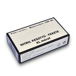 Nitril kesztyű XL méret, FEKETE  